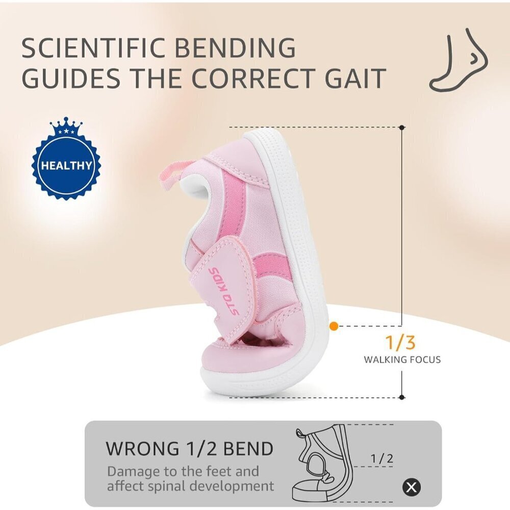 Kids Water-pink Tennis Casual Walking Breathable Lightweight Comfortable Sneaker - Picture 6 of 9